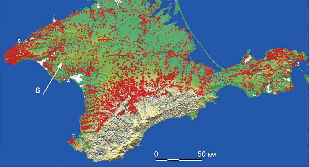 Карта курганов крыма